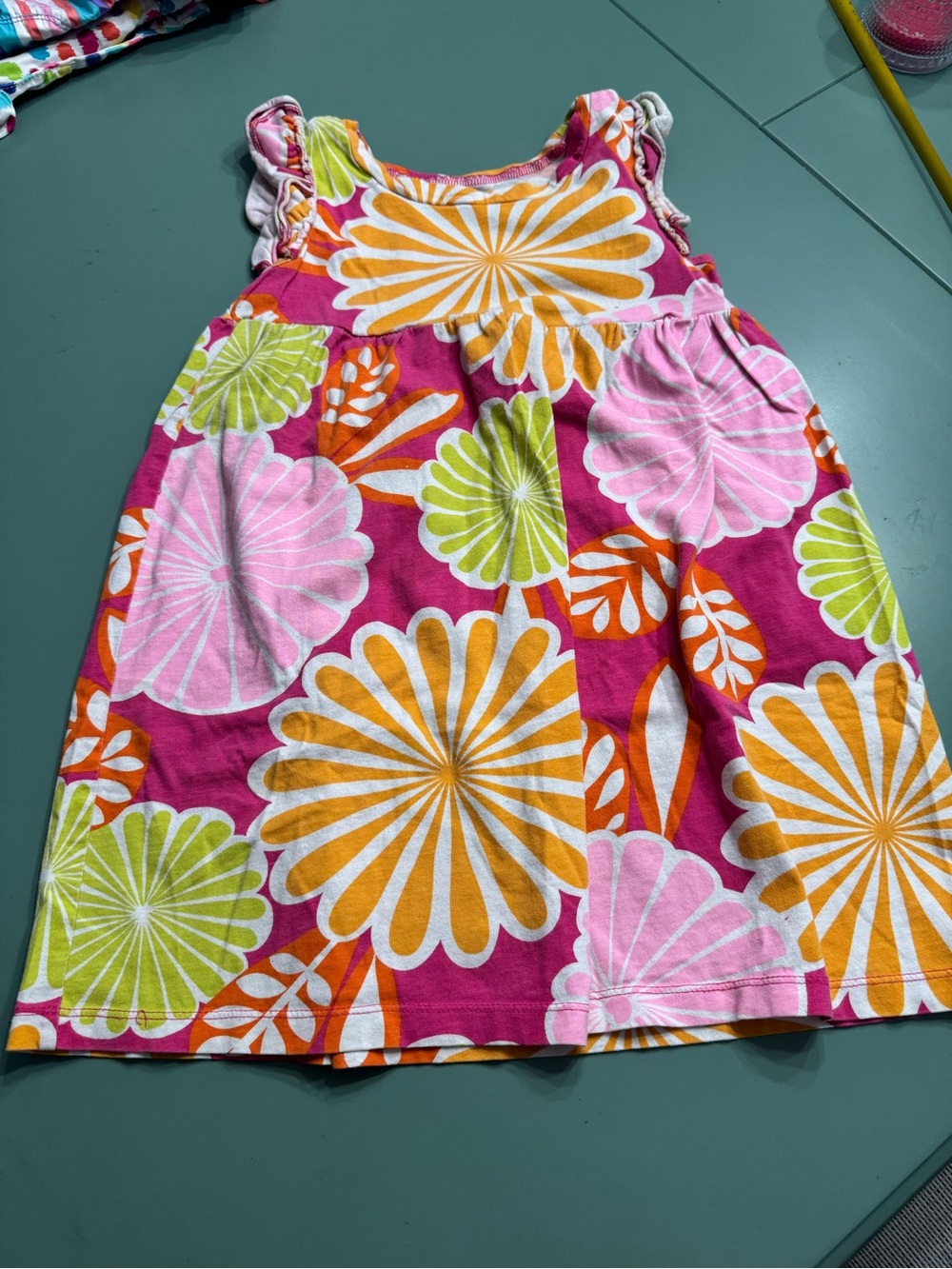 Carter's Bright Floral Sundress in Pink, Orange & Lime